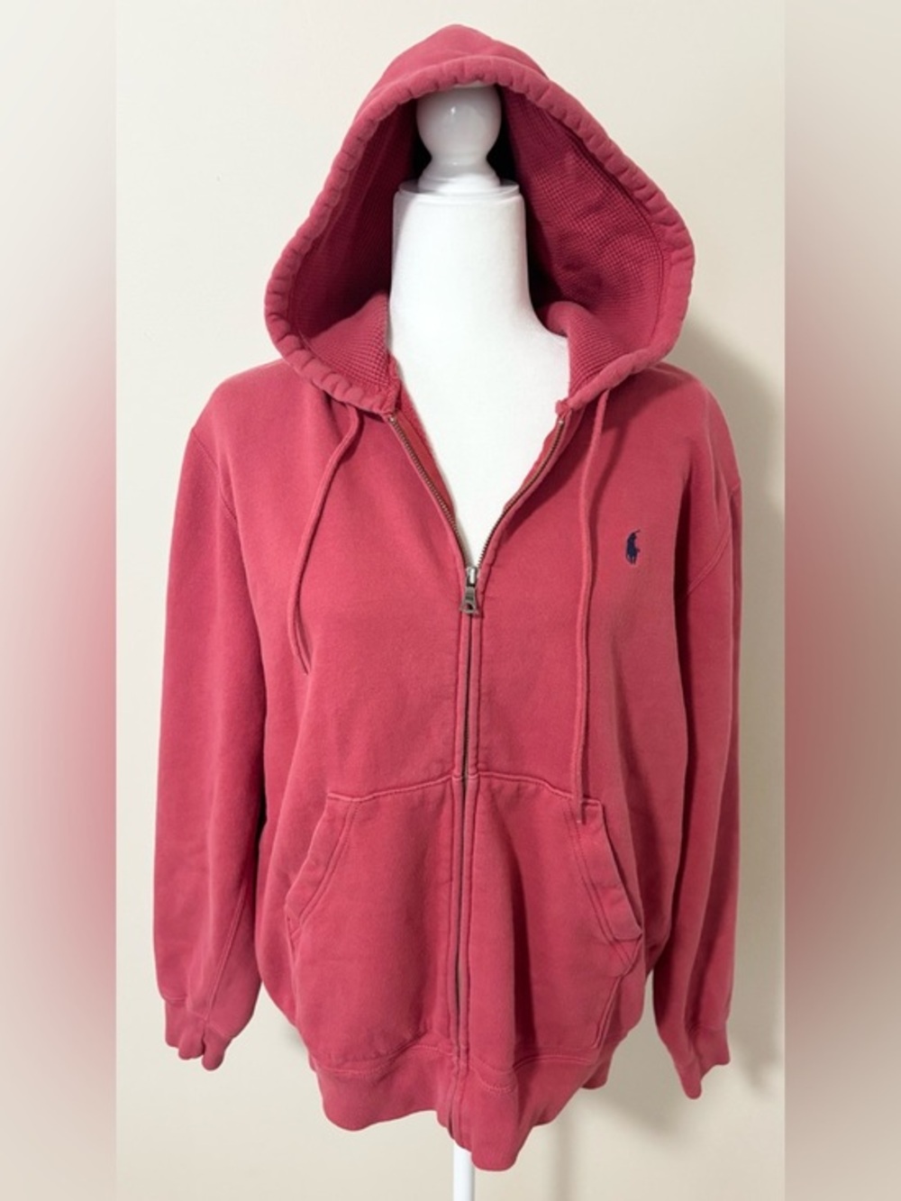 Polo Ralph Lauren Vintage Red Oversized‎ Full Zip Hoodie